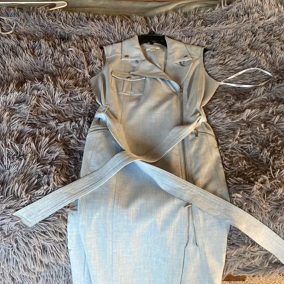 Calvin Klein Zip-Front Belted Dress - Picture 6 of 9